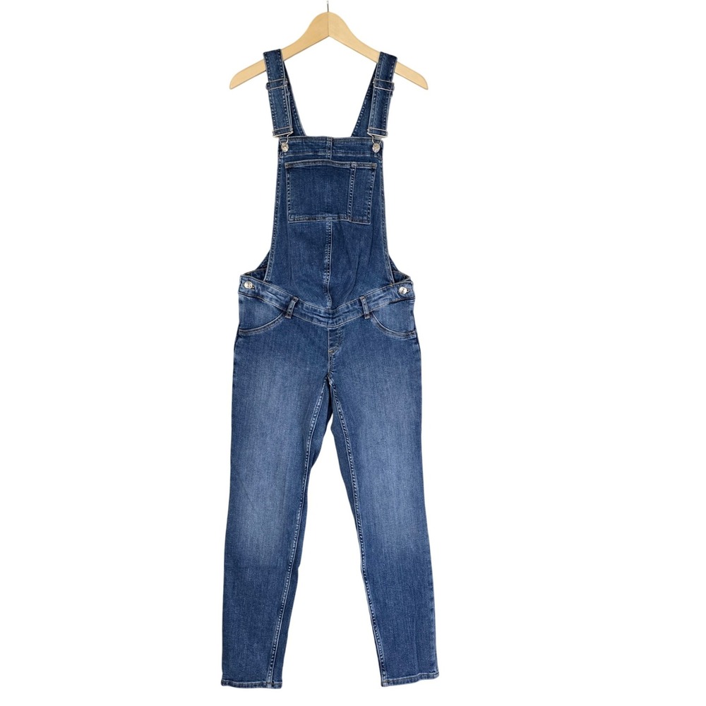 NWT Mango MNG Women's Maternity Denim Overalls Dungarees Cotton Blue M